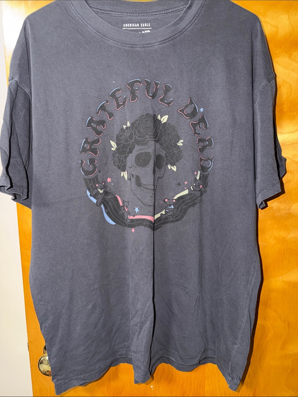 American Eagle Outfitters Charcoal Grateful Dead Skull Graphic Tee